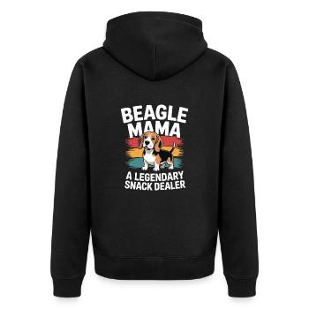 Beagle Mama, marchand de collations légendaire - Veste à capuche bio Premium Unisexe - noir - Dos - Nico (187cm)