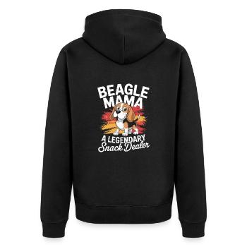 Beagle Mama, marchand de collations légendaire - Veste à capuche bio Premium Unisexe - noir - Dos - Nico (187cm)