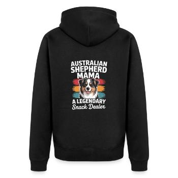 Berger australien Mama, marchand de snacks légendaire - Veste à capuche bio Premium Unisexe - noir - Dos - Nico (187cm)