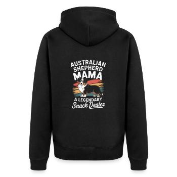 Berger australien Mama, marchand de snacks légendaire - Veste à capuche bio Premium Unisexe - noir - Dos - Nico (187cm)