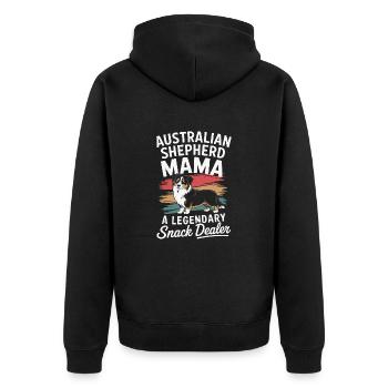 Berger australien Mama, marchand de snacks légendaire - Veste à capuche bio Premium Unisexe - noir - Dos - Nico (187cm)
