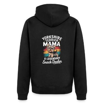 Yorkshire Mama, marchande de snacks légendaire - Veste à capuche bio Premium Unisexe - noir - Dos - Nico (187cm)