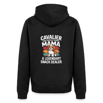 Cavalier King Charles Mama Revendeur de collations légendaire - Veste à capuche bio Premium Unisexe - noir - Dos - Nico (187cm)
