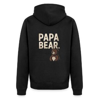 Papa Bear – Fun Design for Fathers - Unisex Premium Organic Zip Hoodie - black - Back - Nico (187cm)