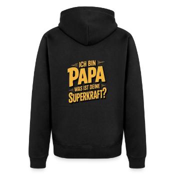 I'm Dad – What's Your Superpower? - Unisex Premium Organic Zip Hoodie - black - Back - Nico (187cm)