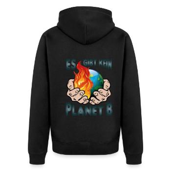 Klimawandel Klimakatastrophe Planet B - Unisex Premium Bio Zip Hoodie - Schwarz - Hinten - Nico (187cm)