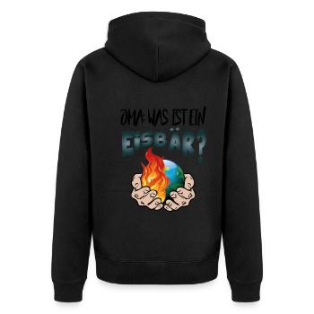 Klimawandel Klimakatastrophe Meer Eisbären - Unisex Premium Bio Zip Hoodie - Schwarz - Hinten - Nico (187cm)