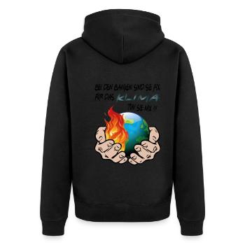 Klimawandel Klimakatastrophe CO2 tun nix - Unisex Premium Bio Zip Hoodie - Schwarz - Hinten - Nico (187cm)