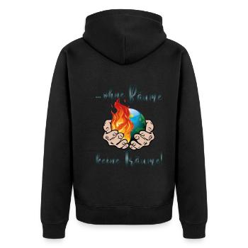 Klimawandel Ohne Bäume keine Träume - Unisex Premium Bio Zip Hoodie - Schwarz - Hinten - Nico (187cm)