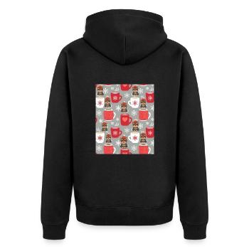 NOEL et yorkshire - Veste à capuche bio Premium Unisexe - noir - Dos - Nico (187cm)
