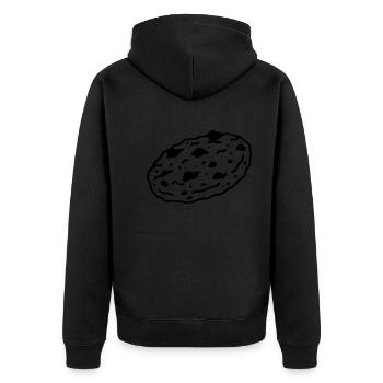 Cookie Cookie Biscuit - Unisex Premium Organic Zip Hoodie - black - Back - Nico (187cm)