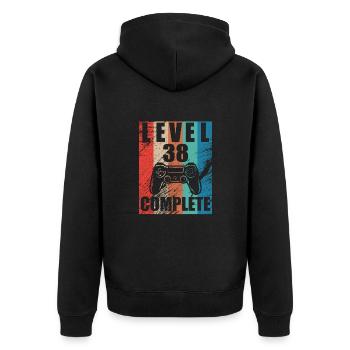 Niveau 38 complete - Veste à capuche bio Premium Unisexe - noir - Dos - Nico (187cm)