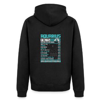 Wassermann Astrologie Geburtszeichen Horoskop - Unisex Premium Bio Zip Hoodie - Schwarz - Hinten - Nico (187cm)