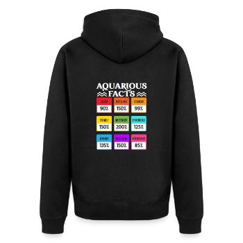 Wassermann Astrologie Geburtszeichen Horoskop - Unisex Premium Bio Zip Hoodie - Schwarz - Hinten - Nico (187cm)