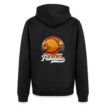 Flounder Fishing Fishing Catcher Summer Flounder - Unisex Premium Organic Zip Hoodie - black - Back - Nico (187cm)
