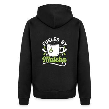 Amateur de thé Matcha Matcha dictons Tea Time - Veste à capuche bio Premium Unisexe - noir - Dos - Nico (187cm)
