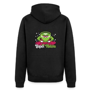 Amateur de thé Matcha Matcha dictons Tea Time - Veste à capuche bio Premium Unisexe - noir - Dos - Nico (187cm)