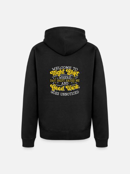 Night Shift Nurse Caregiver - Unisex Premium Organic Zip Hoodie - black
