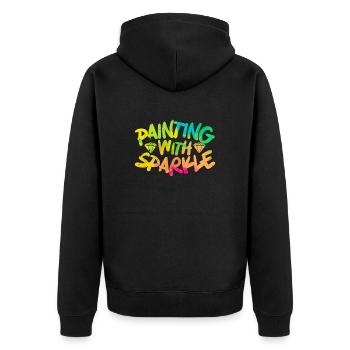 Diamanten Diamantmaler Künstler Bastler - Unisex Premium Bio Zip Hoodie - Schwarz - Hinten - Nico (187cm)