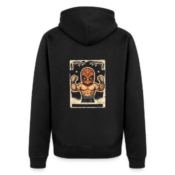 Lucha Libre Wrestler Mexican Wrestling Luchador - Unisex Premium Bio Zip Hoodie - Schwarz - Hinten - Nico (187cm)