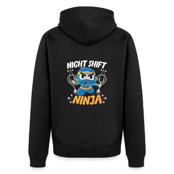 Employé De Nuit Employé Médecin De Nuit De Quart Ninja - Veste à capuche bio Premium Unisexe - noir - Dos - Nico (187cm)
