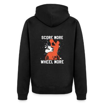 Rollstuhlbasketball Rollstuhlbasketballspieler - Unisex Premium Bio Zip Hoodie - Schwarz - Hinten - Nico (187cm)