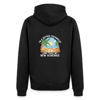 Pensionierter Apotheker, Rentner Pharmacy - Unisex Premium Bio Zip Hoodie - Schwarz - Hinten - Nico (187cm)