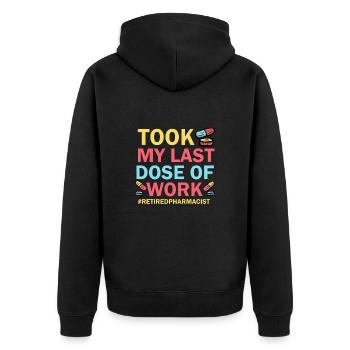 Pensionierter Apotheker, Rentner Apotheke - Unisex Premium Bio Zip Hoodie - Schwarz - Hinten - Nico (187cm)