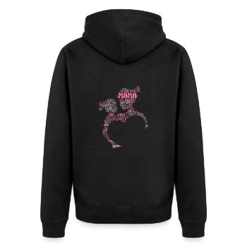 Partnerlook Mutter Tochter Familie Mama Tochter - Unisex Premium Bio Zip Hoodie - Schwarz - Hinten - Nico (187cm)