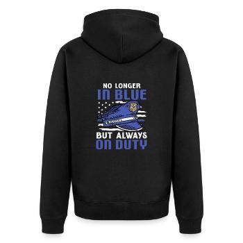 Pensionierter Polizist Polizei Rentner - Unisex Premium Bio Zip Hoodie - Schwarz - Hinten - Nico (187cm)