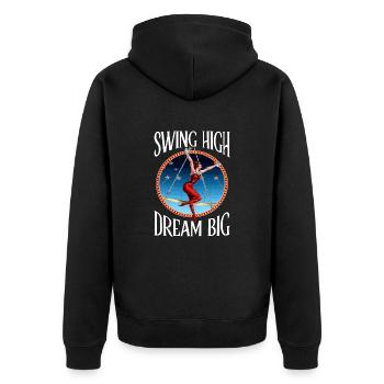Trapeze Artist Circus Artist Acrobatics - Unisex Premium Organic Zip Hoodie - black - Back - Nico (187cm)