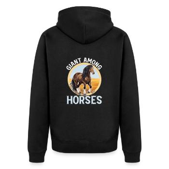 Cold Blooded Horse Horse Lovers Riding - Unisex Premium Organic Zip Hoodie - black - Back - Nico (187cm)