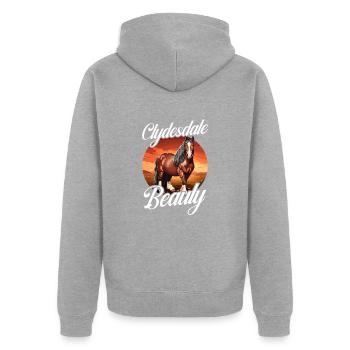 Kaltblüter Pferd Pferdeliebhaber Reiten - Unisex Premium Bio Zip Hoodie - Grau meliert - Hinten - Nico (187cm)
