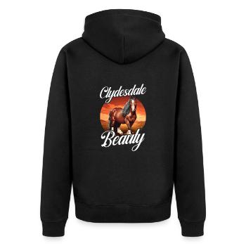 Cold Blooded Horse Horse Lovers Riding - Unisex Premium Organic Zip Hoodie - black - Back - Nico (187cm)