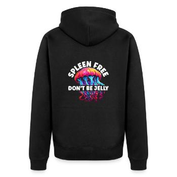 Milz-Entfernung Splenektomie OP Lustiger Spruch - Unisex Premium Bio Zip Hoodie - Schwarz - Hinten - Nico (187cm)