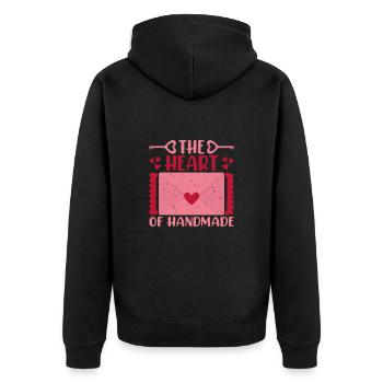 Idée cadeau d’artiste d’artisanat de cartes - Veste à capuche bio Premium Unisexe - noir - Dos - Nico (187cm)