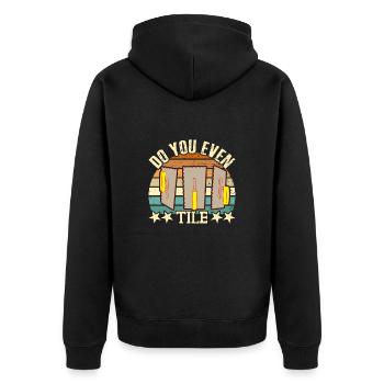 Profession Best Tiler Gift Idea - Unisex Premium Organic Zip Hoodie - black - Back - Nico (187cm)