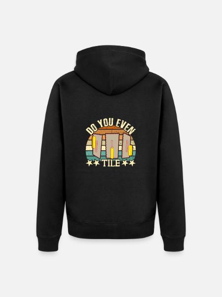 Beruf Bester Fliesenleger Geschenk-Idee - Unisex Premium Bio Zip Hoodie - Schwarz