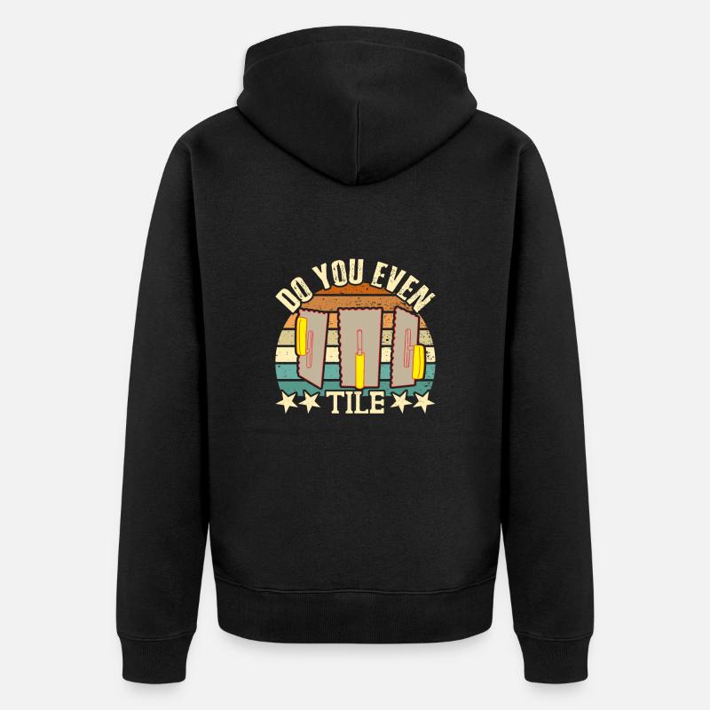 Beruf Bester Fliesenleger Geschenk-Idee - Unisex Premium Bio Zip Hoodie - Schwarz