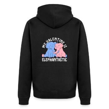 14. Februar Valentinstags-Geschenk Süsser Elefant - Unisex Premium Bio Zip Hoodie - Schwarz - Hinten - Nico (187cm)
