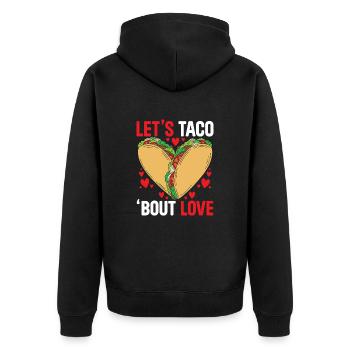 14 février Saint-Valentin Mangeur de tacos mexicains - Veste à capuche bio Premium Unisexe - noir - Dos - Nico (187cm)