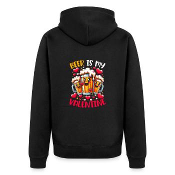 14. Februar Valentinstag Bier-Trinker Alkohol - Unisex Premium Bio Zip Hoodie - Schwarz - Hinten - Nico (187cm)