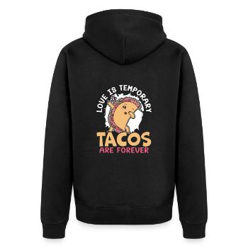February 14 Valentine's Day Mexican Taco Eater - Unisex Premium Organic Zip Hoodie - black - Back - Nico (187cm)