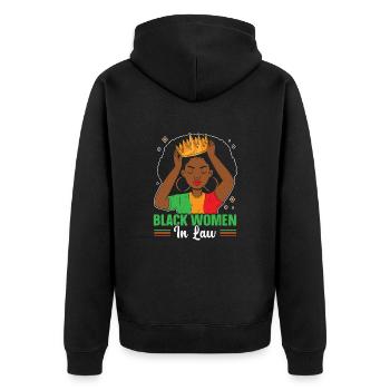Histoire des Noirs, Fierté noire, avocate - Veste à capuche bio Premium Unisexe - noir - Dos - Nico (187cm)