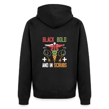 Histoire des Noirs Fierté noire Médecin Infirmière - Veste à capuche bio Premium Unisexe - noir - Dos - Nico (187cm)