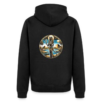 Bastet Cat Déesse Égypte Mythologie égyptienne - Veste à capuche bio Premium Unisexe - noir - Dos - Nico (187cm)