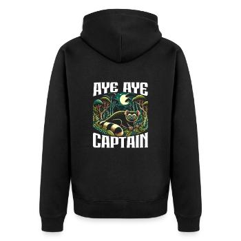 Aye Aye Lemur Süsser Affe Madagaskar - Unisex Premium Bio Zip Hoodie - Schwarz - Hinten - Nico (187cm)