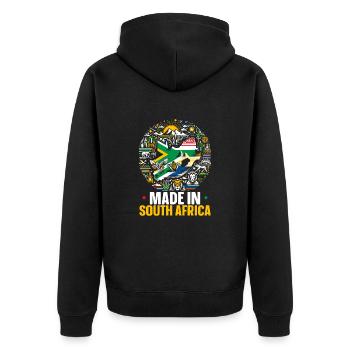 Südafrika Pride Südafrikanische Flagge - Unisex Premium Bio Zip Hoodie - Schwarz - Hinten - Nico (187cm)