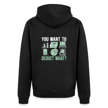 Comptable Contrôleur Comptable Responsable Financier - Veste à capuche bio Premium Unisexe - noir - Dos - Nico (187cm)