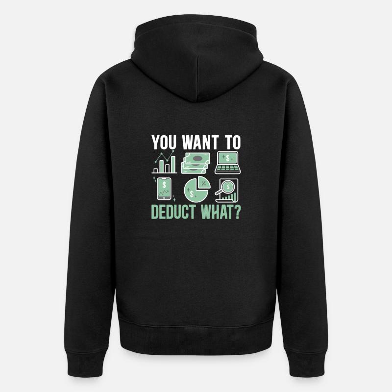 Comptable Contrôleur Comptable Responsable Financier - Veste à capuche bio Premium Unisexe - noir